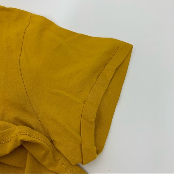 Peace Love Unity & Respect Mustard Yellow Hippie Cropped Tee New Nwt Size Large - Picture 6 of 11